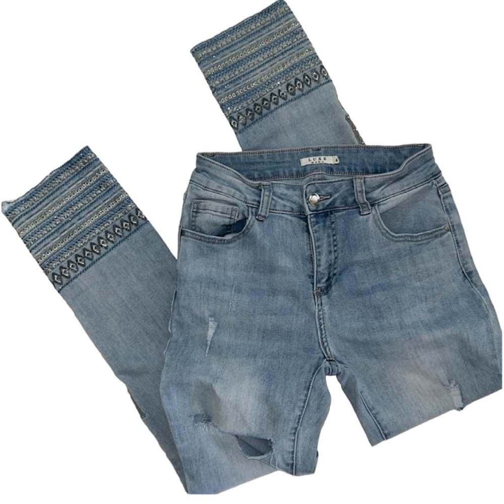 Moda Luxe Skinny Rhinestones Distressed - Picture 3 of 8